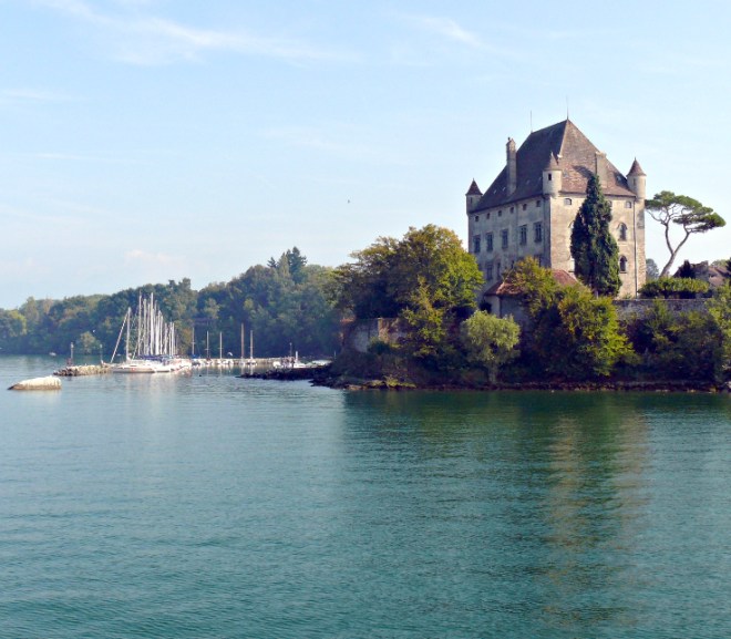 chateau and marina at Yvoire - France