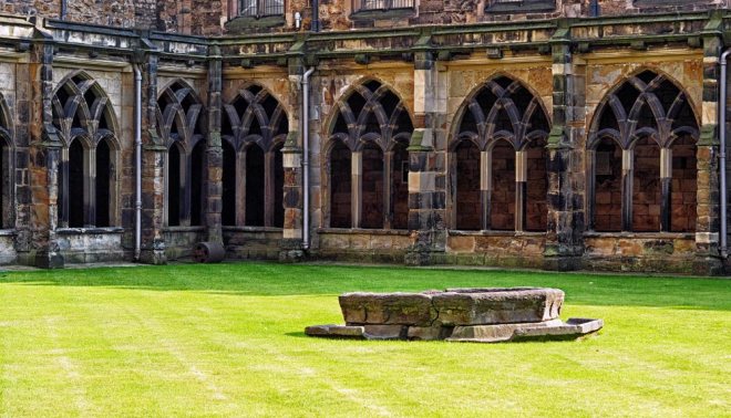 Cloisters - the windows would once have contained clear and stained glass